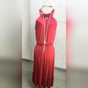 Rachel Zoe Coral Halter Maxi Dress Size Small